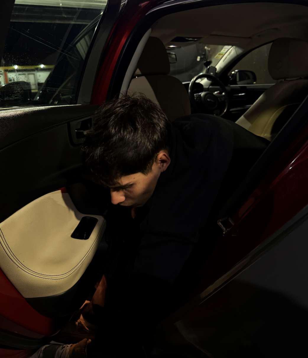 Car professional working